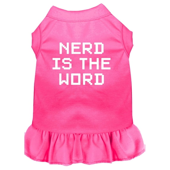 Pet Dog Cat Dress Screen Printed, "Nerd Is The Word"