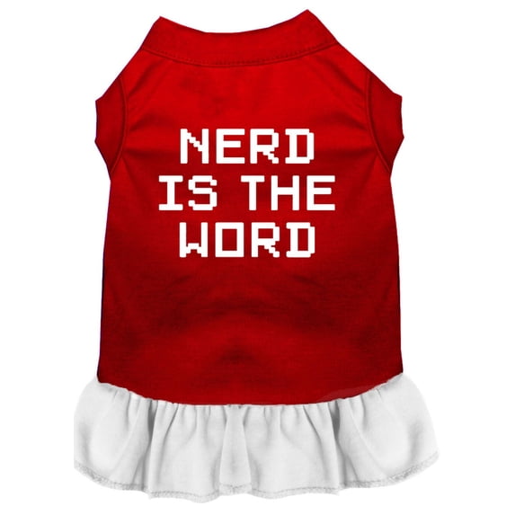 Pet Dog Cat Dress Screen Printed, "Nerd Is The Word"