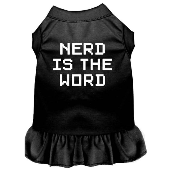 Pet Dog Cat Dress Screen Printed, "Nerd Is The Word"