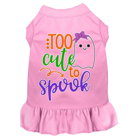 Pet Dog Cat Dress Screen Printed, "Too Cute To Spook - Girly Ghost"