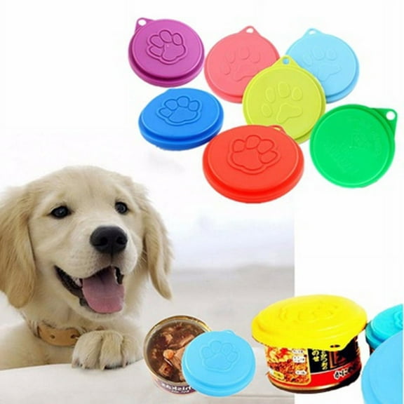 Pet Dog Cat Food Storage Can Tin Cover Lid Top Cap Random Color Reusable