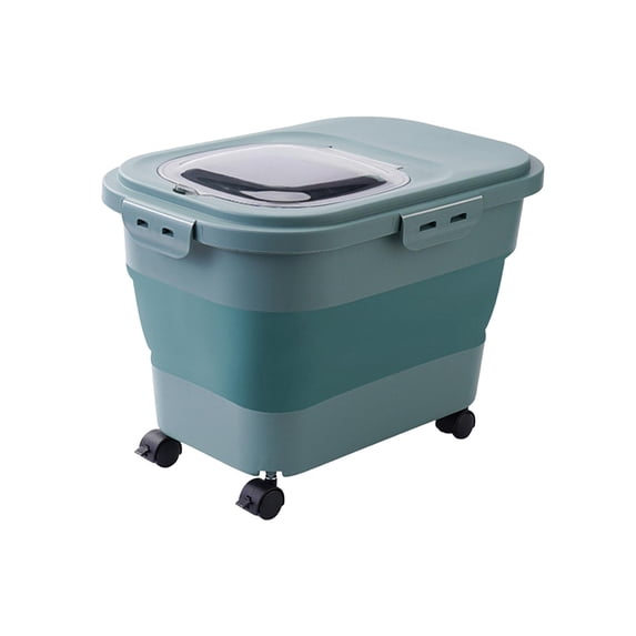 Pet Dog Cat Food Storage Container 10kg Large Kitchen Airtight Tank Rice Green