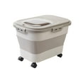 thumbnail image 1 of Pet Dog Cat Food Storage Container Dispenser Organizer with Wheels Rice Case Khaki, 1 of 8
