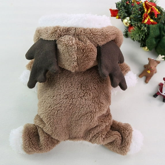 Pet Dog Cat Halloween Christmas Costume Cosplay Elk Dog Costumes for Small Dogs Winter Warm Dog Cat Clothes (Bown,XL 4.5KG-5.5KG)