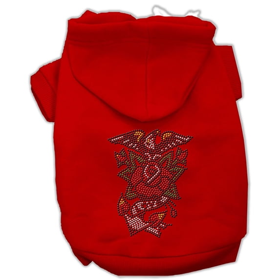 Pet, Dog Cat Hoodie Nailhead Rhinestone, "Eagle Rose"