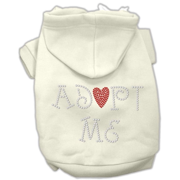 Pet, Dog Cat Hoodie Rhinestone, "Adopt Me"