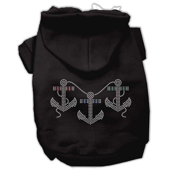Pet Dog Cat Hoodie Rhinestone, "Anchors"