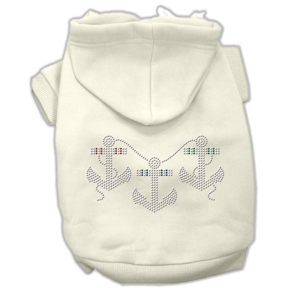Pet Dog Cat Hoodie Rhinestone, "Anchors"