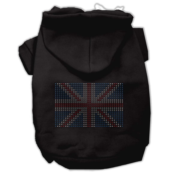 Pet, Dog Cat Hoodie Rhinestone, "British Flag"
