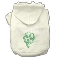 thumbnail image 1 of Pet, Dog  Cat Hoodie Rhinestone, "Four Leaf Clover Outline", 1 of 7