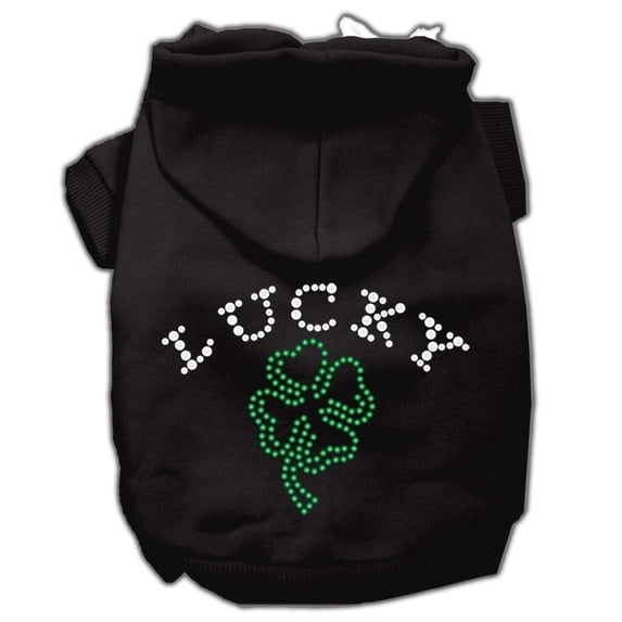 Pet, Dog Cat Hoodie Rhinestone, "Four Leaf Clover Outline"