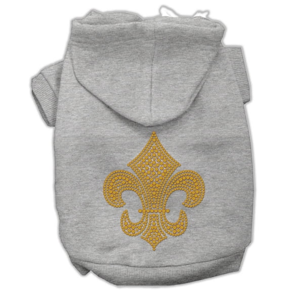 Pet, Dog Cat Hoodie Rhinestone, "Gold Fleur De Lis"