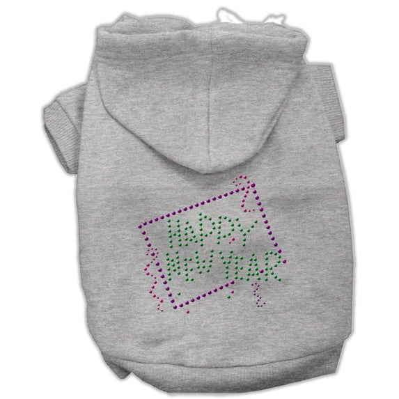 Pet, Dog Cat Hoodie Rhinestone, "Happy New Year"