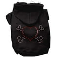 thumbnail image 1 of Pet, Dog  Cat Hoodie Rhinestone, "Heart and Crossbones", 1 of 6