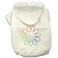 thumbnail image 1 of Pet, Dog  Cat Hoodie Rhinestone, "Rainbow Flower Peace Sign", 1 of 7
