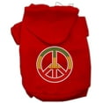 thumbnail image 1 of Pet, Dog  Cat Hoodie Rhinestone, "Rasta Peace Sign", 1 of 7
