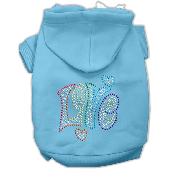 Pet, Dog Cat Hoodie Rhinestone, "Technicolor Love"