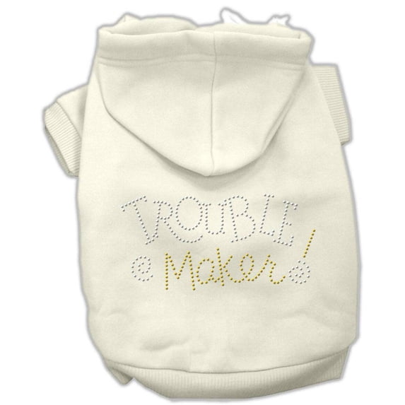 Pet, Dog Cat Hoodie Rhinestone, "Trouble Maker"