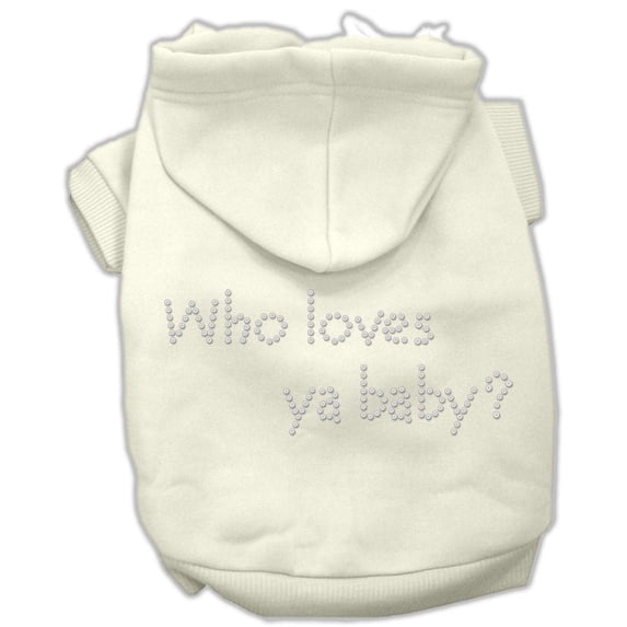 Pet, Dog Cat Hoodie Rhinestone, "Who Loves Ya Baby?"