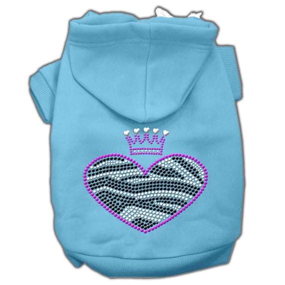 Pet, Dog Cat Hoodie Rhinestone, "Zebra Heart"