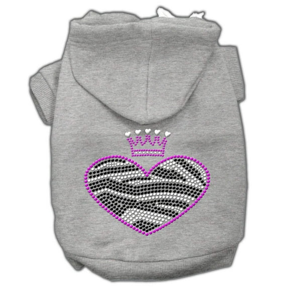 Pet, Dog Cat Hoodie Rhinestone, "Zebra Heart"