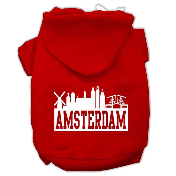 Pet, Dog Cat Hoodie Screen Printed, "Amsterdam Skyline"