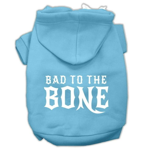 Pet, Dog Cat Hoodie Screen Printed, "Bad To The Bone"