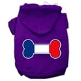 thumbnail image 1 of Pet, Dog  Cat Hoodie Screen Printed, "Bone Flag France", 1 of 11