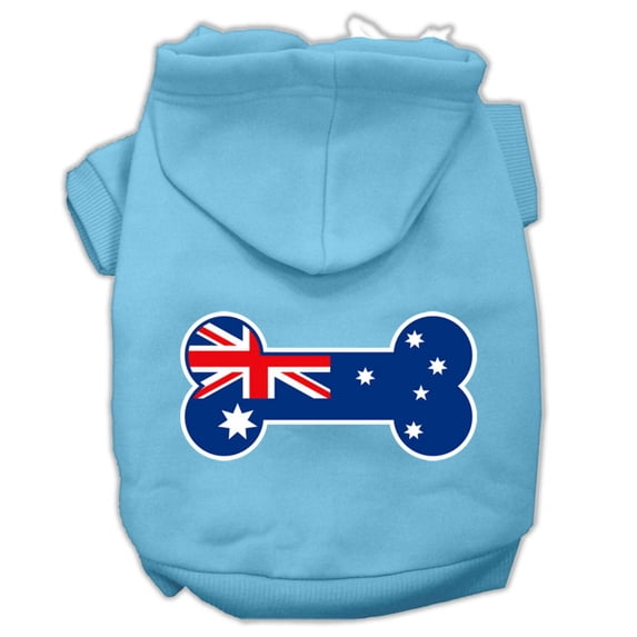 Pet Dog Cat Hoodie Screen Printed, "Bone Shaped Australian Flag"