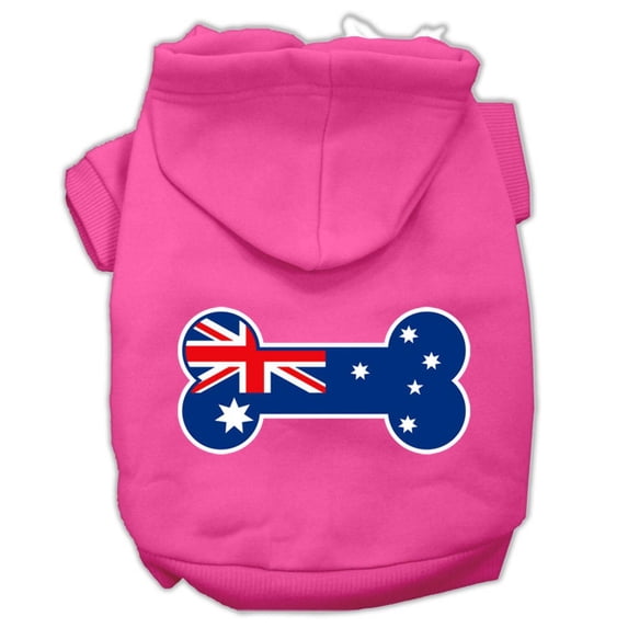 Pet Dog Cat Hoodie Screen Printed, "Bone Shaped Australian Flag"