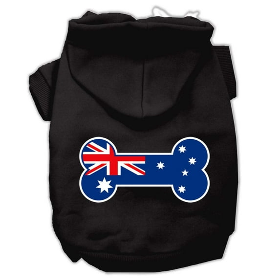Pet Dog Cat Hoodie Screen Printed, "Bone Shaped Australian Flag"