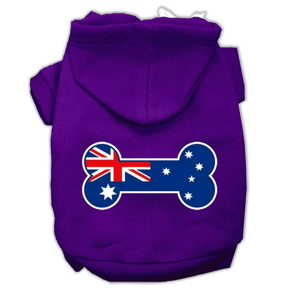 Pet Dog Cat Hoodie Screen Printed, "Bone Shaped Australian Flag"