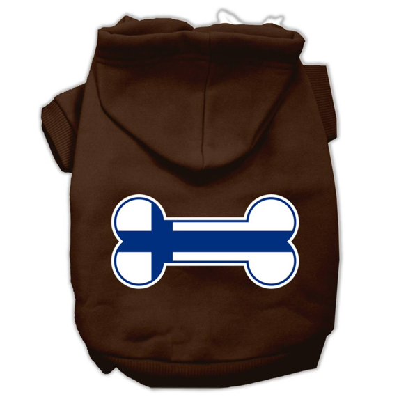 Pet, Dog Cat Hoodie Screen Printed, "Bone Shaped Finland Flag"
