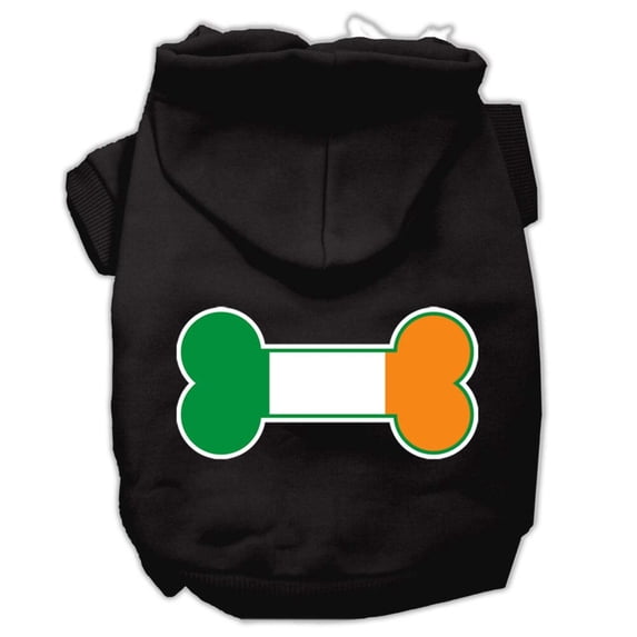 Pet Dog Cat Hoodie Screen Printed, "Bone Shaped Ireland Flag"