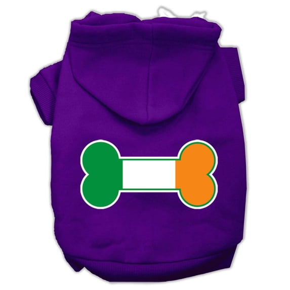 Pet Dog Cat Hoodie Screen Printed, "Bone Shaped Ireland Flag"
