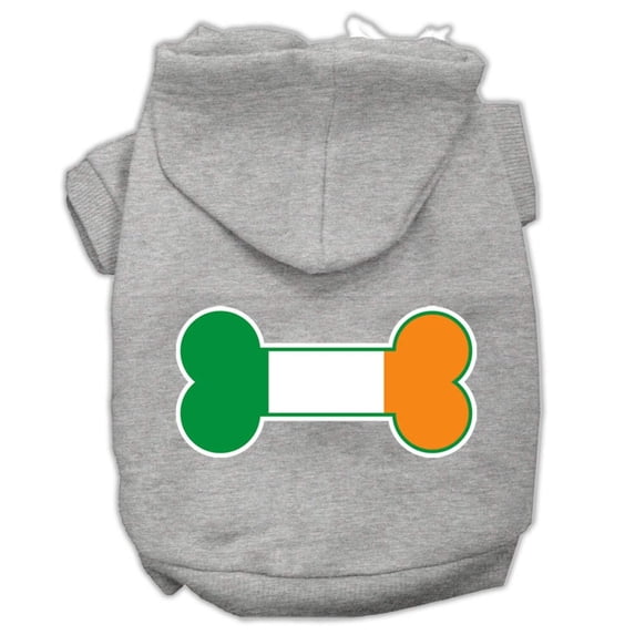 Pet Dog Cat Hoodie Screen Printed, "Bone Shaped Ireland Flag"