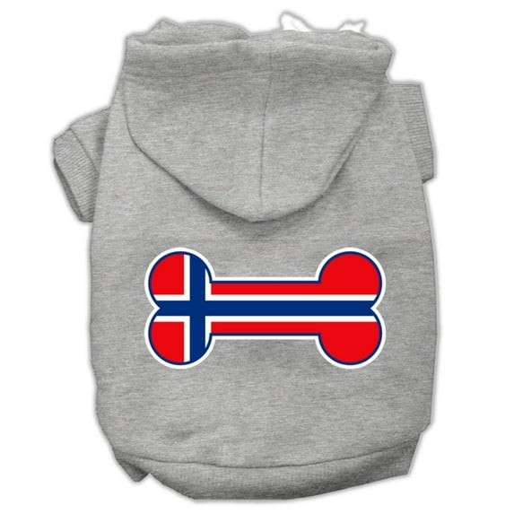 Pet, Dog Cat Hoodie Screen Printed, "Bone Shaped Norway Flag"