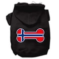 thumbnail image 1 of Pet, Dog  Cat Hoodie Screen Printed, "Bone Shaped Norway Flag", 1 of 10