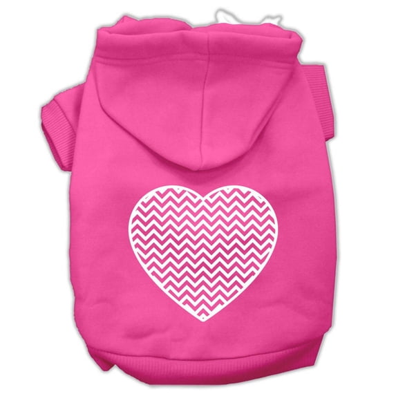 Pet Dog Cat Hoodie Screen Printed, "Chevron Heart"