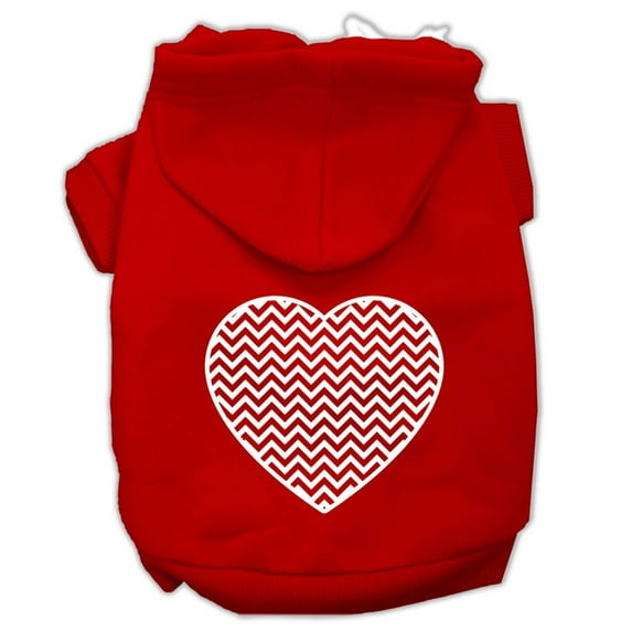 Pet Dog Cat Hoodie Screen Printed, "Chevron Heart"