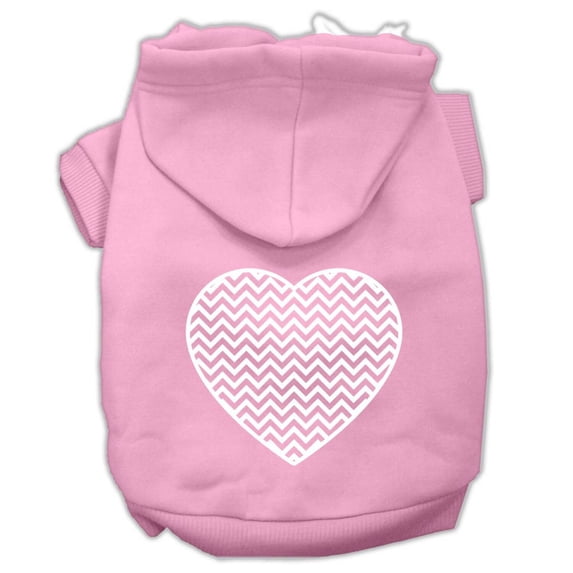 Pet Dog Cat Hoodie Screen Printed, "Chevron Heart"