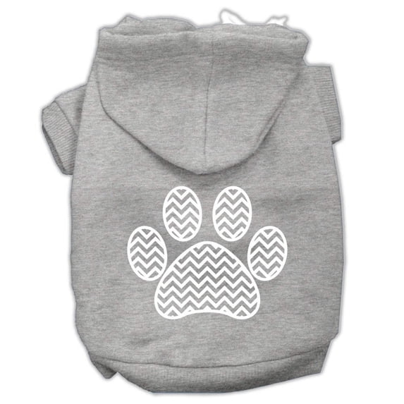 Pet Dog Cat Hoodie Screen Printed, "Chevron Paw Print"