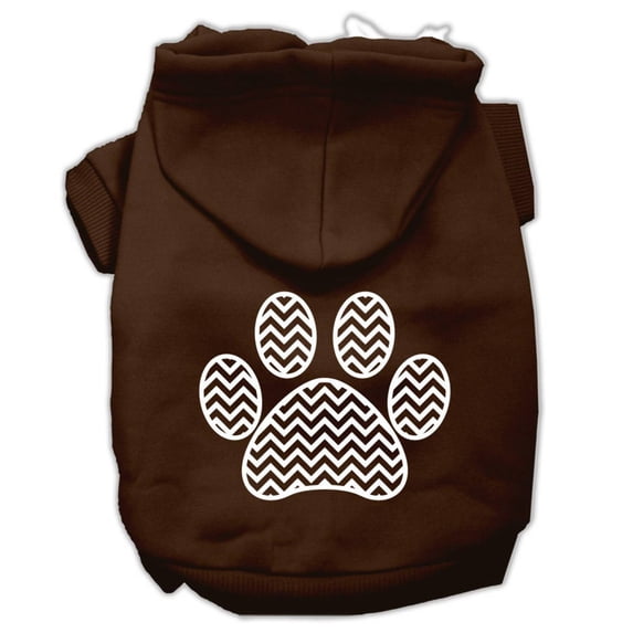 Pet Dog Cat Hoodie Screen Printed, "Chevron Paw Print"