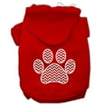thumbnail image 1 of Pet Dog  Cat Hoodie Screen Printed, "Chevron Paw Print", 1 of 10