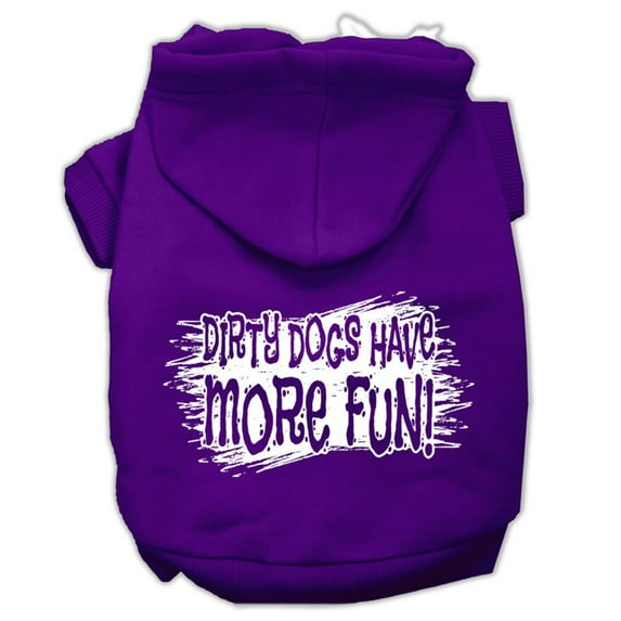 Pet, Dog Cat Hoodie Screen Printed, "Dirty Dogs Have More Fun"