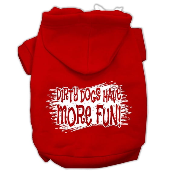 Pet, Dog Cat Hoodie Screen Printed, "Dirty Dogs Have More Fun"