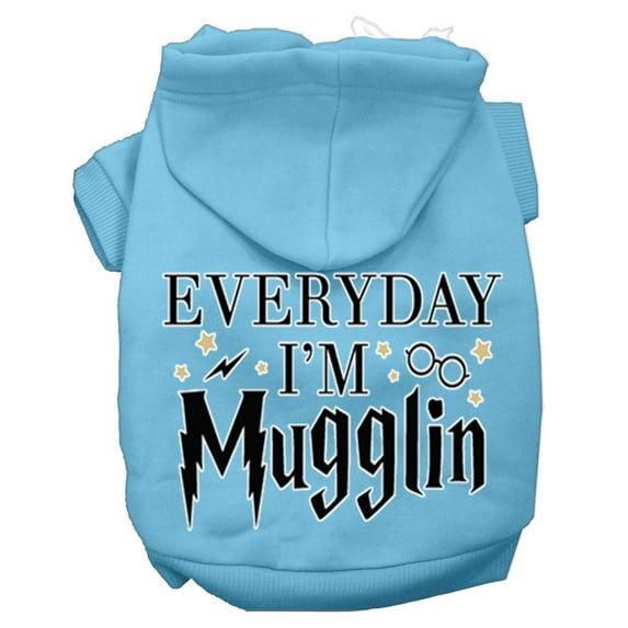Pet Dog Cat Hoodie Screen Printed, "Everyday I'm Mugglin"