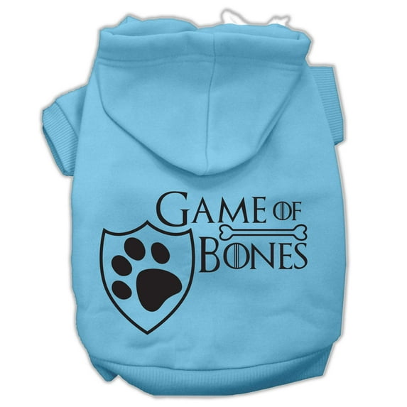 Pet Dog Cat Hoodie Screen Printed, "Game of Bones"