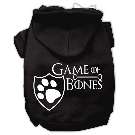 Pet Dog Cat Hoodie Screen Printed, "Game of Bones"