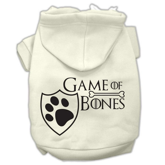 Pet Dog Cat Hoodie Screen Printed, "Game of Bones"